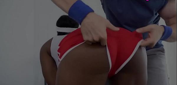  Black booty gym babe fucking personal instructor